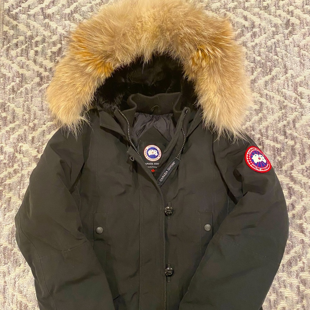 Canada Goose Black Parka with Natural Fur Trim